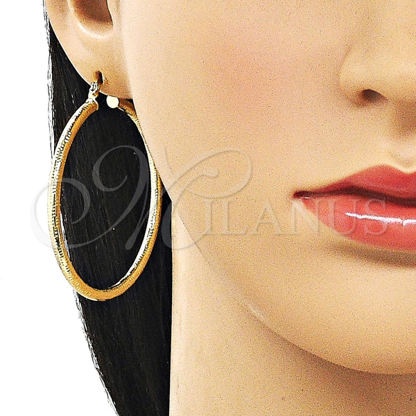 Argolla Mediana 02.213.0881.50 Oro Laminado, Diseño de Hueco, Diamantado, Tono Dorado