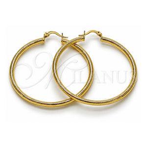 Argolla Mediana 02.213.0881.50 Oro Laminado, Diseño de Hueco, Diamantado, Tono Dorado