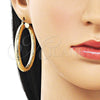 Argolla Mediana 02.213.0756.50 Oro Laminado, Diseño de Hueco, Diamantado, Tono Dorado