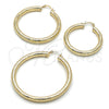 Argolla Mediana 02.213.0756.60 Oro Laminado, Diseño de Hueco, Diamantado, Tono Dorado