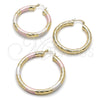 Argolla Grande 02.170.0311.40 Oro Laminado, Diseño de Hueco, Diamantado, Tono Dorado