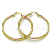 Argolla Grande 02.213.0258.1.50 Oro Laminado, Diseño de Hueco, Diamantado, Tres Tonos