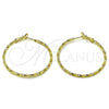 Argolla Mediana 02.213.0900.40 Oro Laminado, Diseño de Torcido, Diamantado, Tono Dorado