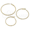 Argolla Mediana 02.213.0900.50 Oro Laminado, Diseño de Torcido, Diamantado, Tono Dorado