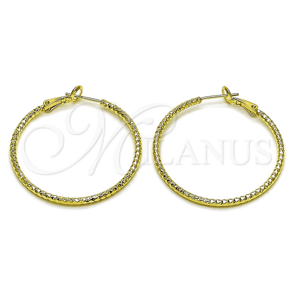 Argolla Mediana 02.213.0901.40 Oro Laminado, Diamantado, Tono Dorado