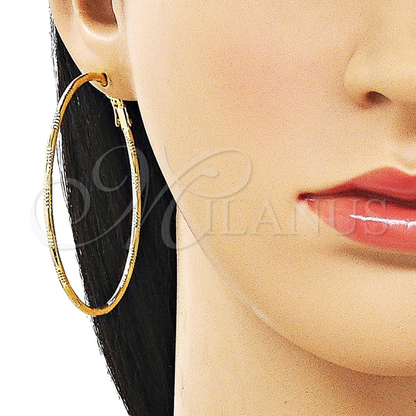 Argolla Grande 02.213.0903.60 Oro Laminado, Diamantado, Tono Dorado
