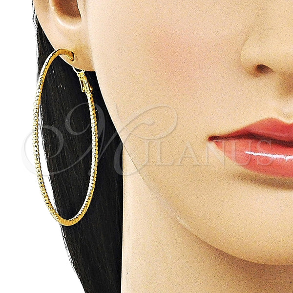 Argolla Grande 02.213.0904.60 Oro Laminado, Diamantado, Tono Dorado
