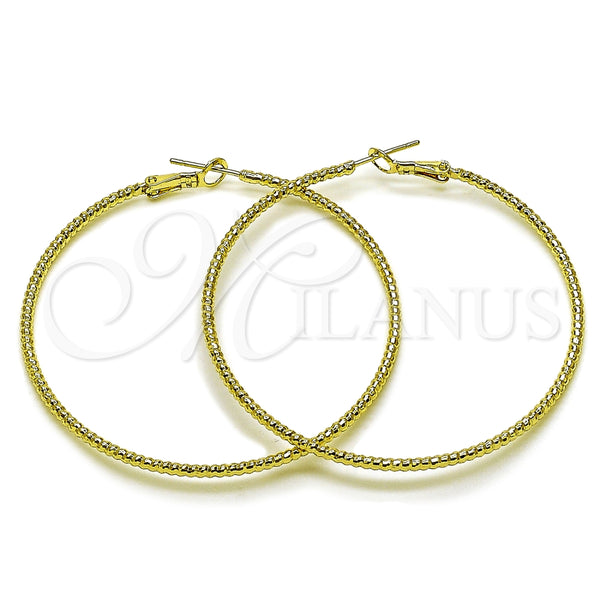 Argolla Grande 02.213.0904.60 Oro Laminado, Diamantado, Tono Dorado