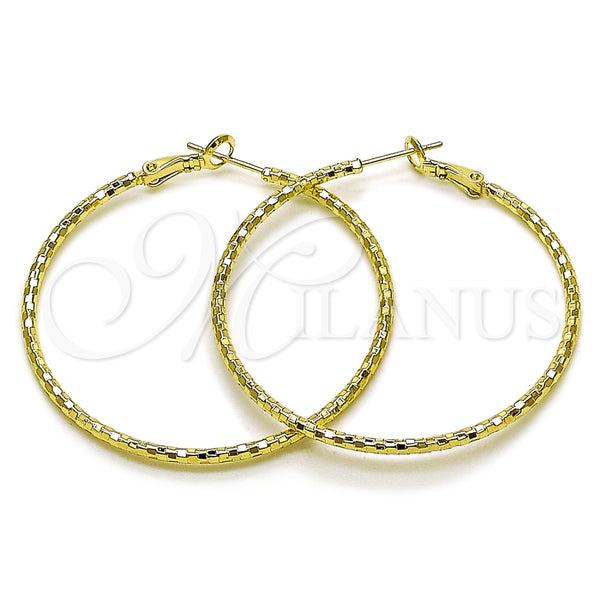 Argolla Grande 02.213.0905.50 Oro Laminado, Diamantado, Tono Dorado