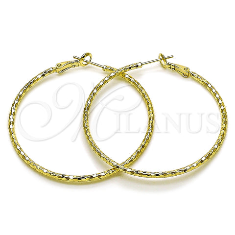 Argolla Grande 02.213.0905.50 Oro Laminado, Diamantado, Tono Dorado