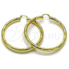 Argolla Grande 02.213.0228.60 Oro Laminado, Diseño de Hueco, Diamantado, Tono Dorado