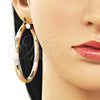 Argolla Grande 02.213.0228.1.60 Oro Laminado, Diseño de Hueco, Diamantado, Tres Tonos