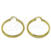 Argolla Mediana 02.213.0906.40 Oro Laminado, Diseño de Hueco, Diamantado, Tono Dorado