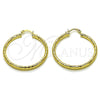 Argolla Mediana 02.213.0251.1.40 Oro Laminado, Diseño de Hueco, Diamantado, Tono Dorado