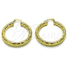 Argolla Mediana 02.213.0226.40 Oro Laminado, Diseño de Hueco, Diamantado, Tono Dorado