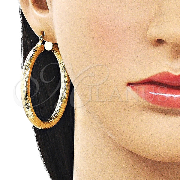 Argolla Mediana 02.213.0754.50 Oro Laminado, Diseño de Hueco, Diamantado, Tono Dorado
