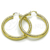 Argolla Mediana 02.213.0754.50 Oro Laminado, Diseño de Hueco, Diamantado, Tono Dorado