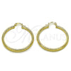 Argolla Mediana 02.213.0247.1.40 Oro Laminado, Diseño de Hueco, Diamantado, Tono Dorado