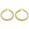Argolla Mediana 02.213.0907.40 Oro Laminado, Diseño de Hueco, Diamantado, Tono Dorado