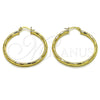 Argolla Mediana 02.213.0909.40 Oro Laminado, Diseño de Hueco, Diamantado, Tono Dorado