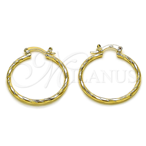 Argolla Mediana 02.170.0523.1.30 Oro Laminado, Diamantado, Tono Dorado