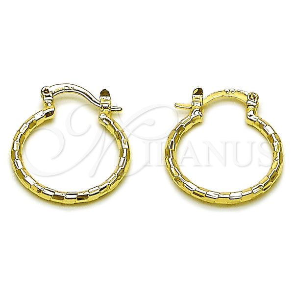 Argolla Pequeña 02.168.0037.20 Oro Laminado, Diamantado, Tono Dorado
