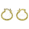 Argolla Pequeña 02.168.0037.20 Oro Laminado, Diamantado, Tono Dorado