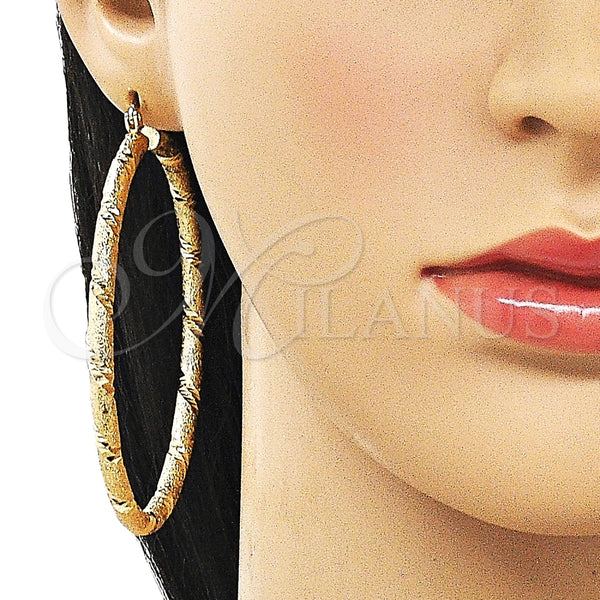 Argolla Extra Grande 02.170.0589.70 Oro Laminado, Diseño de Hueco, Mate, Tono Dorado