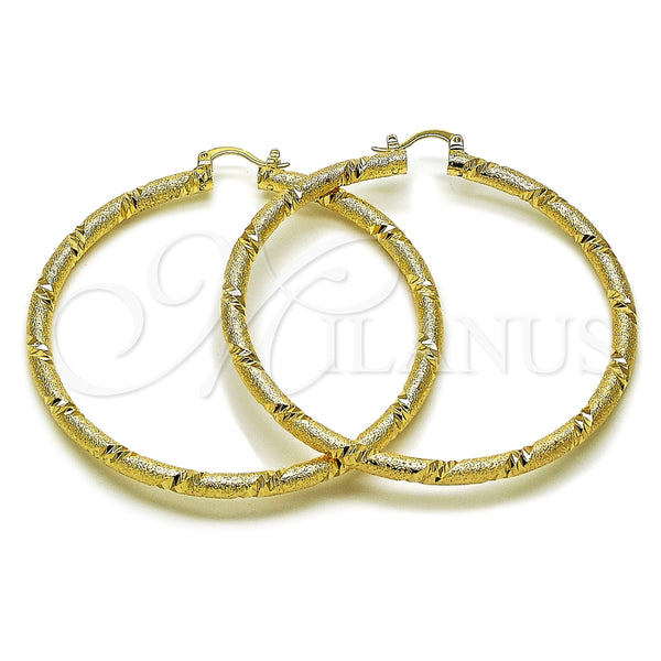 Argolla Extra Grande 02.170.0589.70 Oro Laminado, Diseño de Hueco, Mate, Tono Dorado