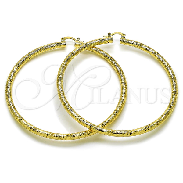 Argolla Extra Grande 02.170.0589.80 Oro Laminado, Diseño de Hueco, Mate, Tono Dorado