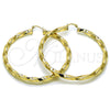Argolla Extra Grande 02.170.0042.70 Oro Laminado, Diseño de Torcido y Hueco, Pulido, Tono Dorado