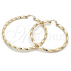 Argolla Extra Grande 02.170.0042.80 Oro Laminado, Diseño de Torcido y Hueco, Pulido, Tono Dorado