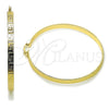 Argolla Extra Grande 02.170.0400.70 Oro Laminado, Diseño de Llave Griega, Diamantado, Tono Dorado