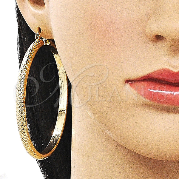 Argolla Extra Grande 02.170.0591.70 Oro Laminado, Diamantado, Tono Dorado