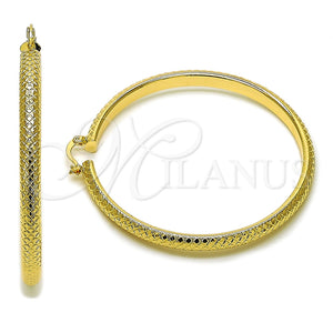 Argolla Extra Grande 02.170.0591.70 Oro Laminado, Diamantado, Tono Dorado