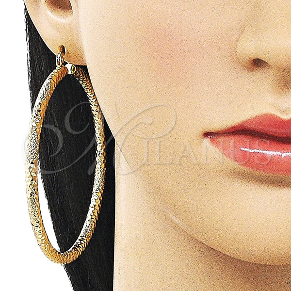 Argolla Extra Grande 02.170.0242.70 Oro Laminado, Diamantado, Tono Dorado