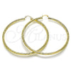 Argolla Extra Grande 02.170.0354.80 Oro Laminado, Diseño de Torcido y Hueco, Pulido, Tono Dorado