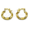 Argolla Pequeña 02.170.0594.20 Oro Laminado, Diseño de Torcido, Pulido, Tono Dorado