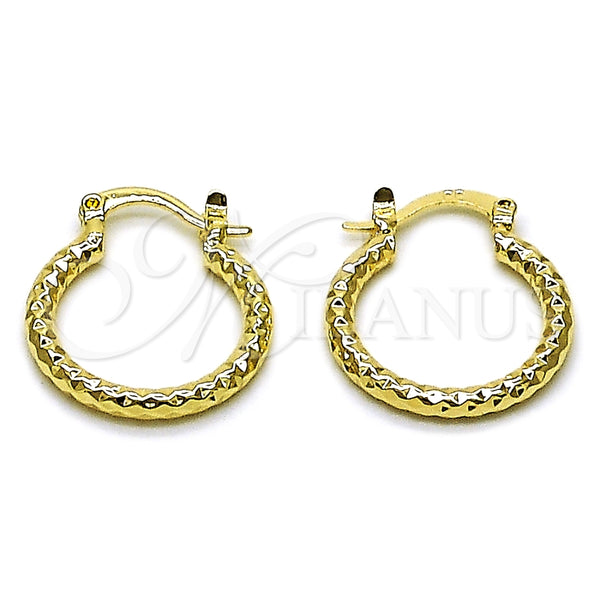 Argolla Pequeña 02.170.0544.20 Oro Laminado, Diamantado, Tono Dorado
