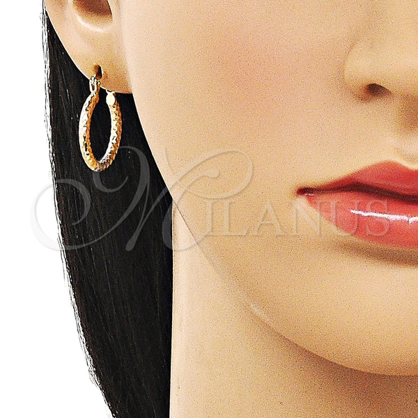 Argolla Pequeña 02.170.0544.1.20 Oro Laminado, Diamantado, Tres Tonos