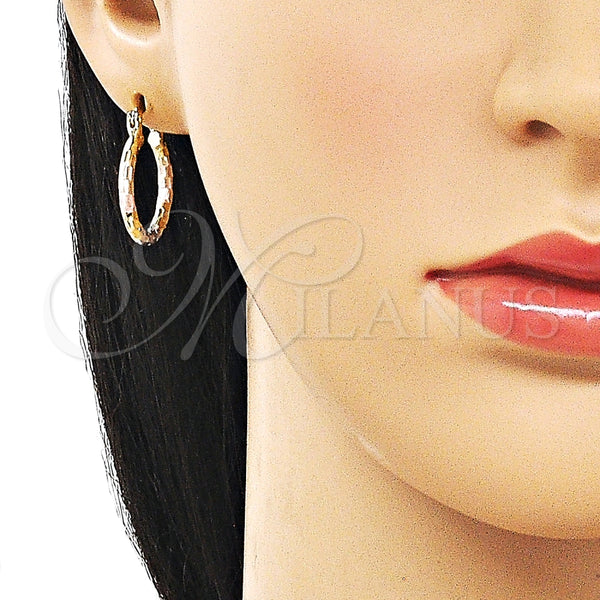 Argolla Pequeña 02.170.0577.1.20 Oro Laminado, Diamantado, Tres Tonos