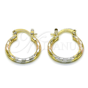 Argolla Pequeña 02.170.0577.1.20 Oro Laminado, Diamantado, Tres Tonos