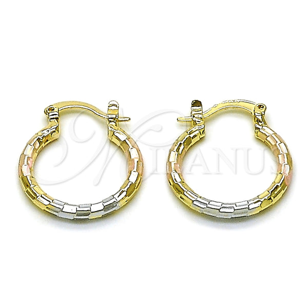 Argolla Pequeña 02.170.0577.1.20 Oro Laminado, Diamantado, Tres Tonos