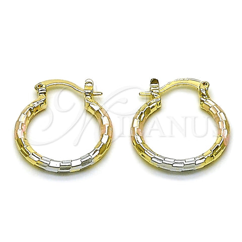 Argolla Pequeña 02.170.0577.1.20 Oro Laminado, Diamantado, Tres Tonos