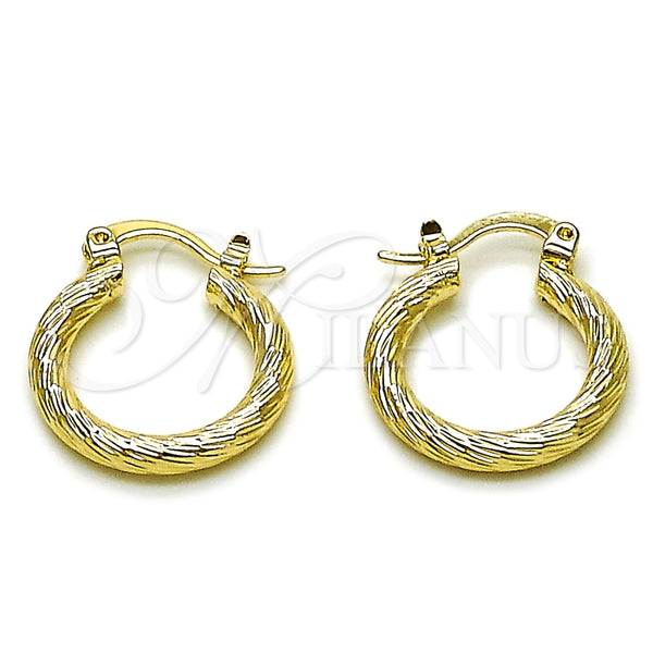 Argolla Pequeña 02.213.0247.20 Oro Laminado, Diamantado, Tono Dorado