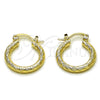 Argolla Pequeña 02.213.0247.20 Oro Laminado, Diamantado, Tono Dorado