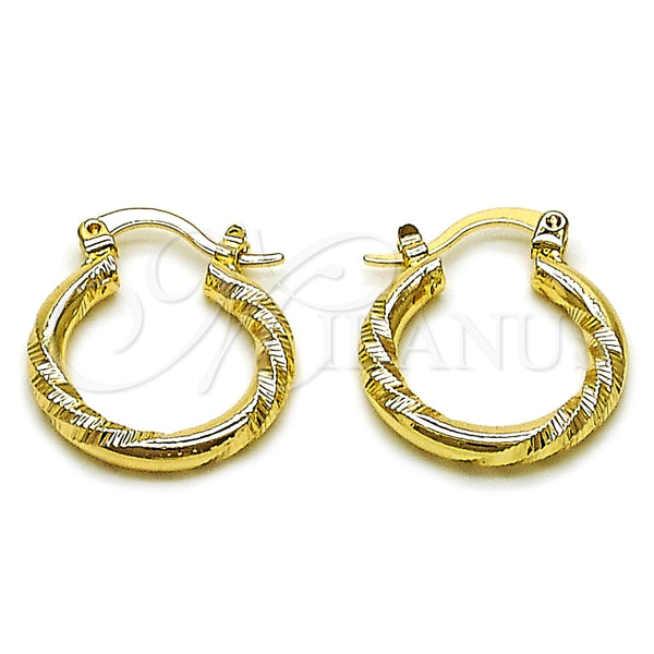 Argolla Pequeña 02.170.0598.20 Oro Laminado, Diamantado, Tono Dorado