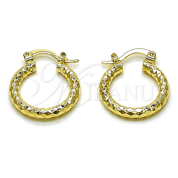 Argolla Pequeña 02.213.0154.20 Oro Laminado, Diamantado, Tono Dorado
