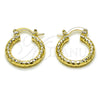 Argolla Pequeña 02.213.0154.20 Oro Laminado, Diamantado, Tono Dorado