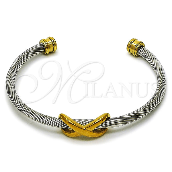 Aro Individual 07.138.0019.1 Acero Inoxidable, Diseño de Infinito, Pulido, Dos Tonos (04 MM Thickness, One size fits all)